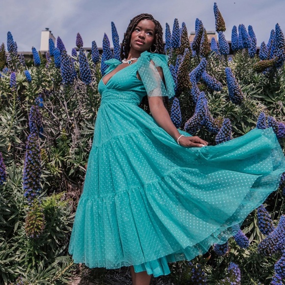 Jeanne Dress in Teal - Picture 3 of 6